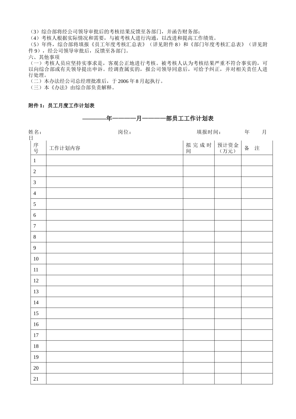 某公司绩效考核办法附全套表格及操作方案_第3页