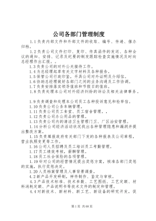 公司各部门管理规章制度 (2)
