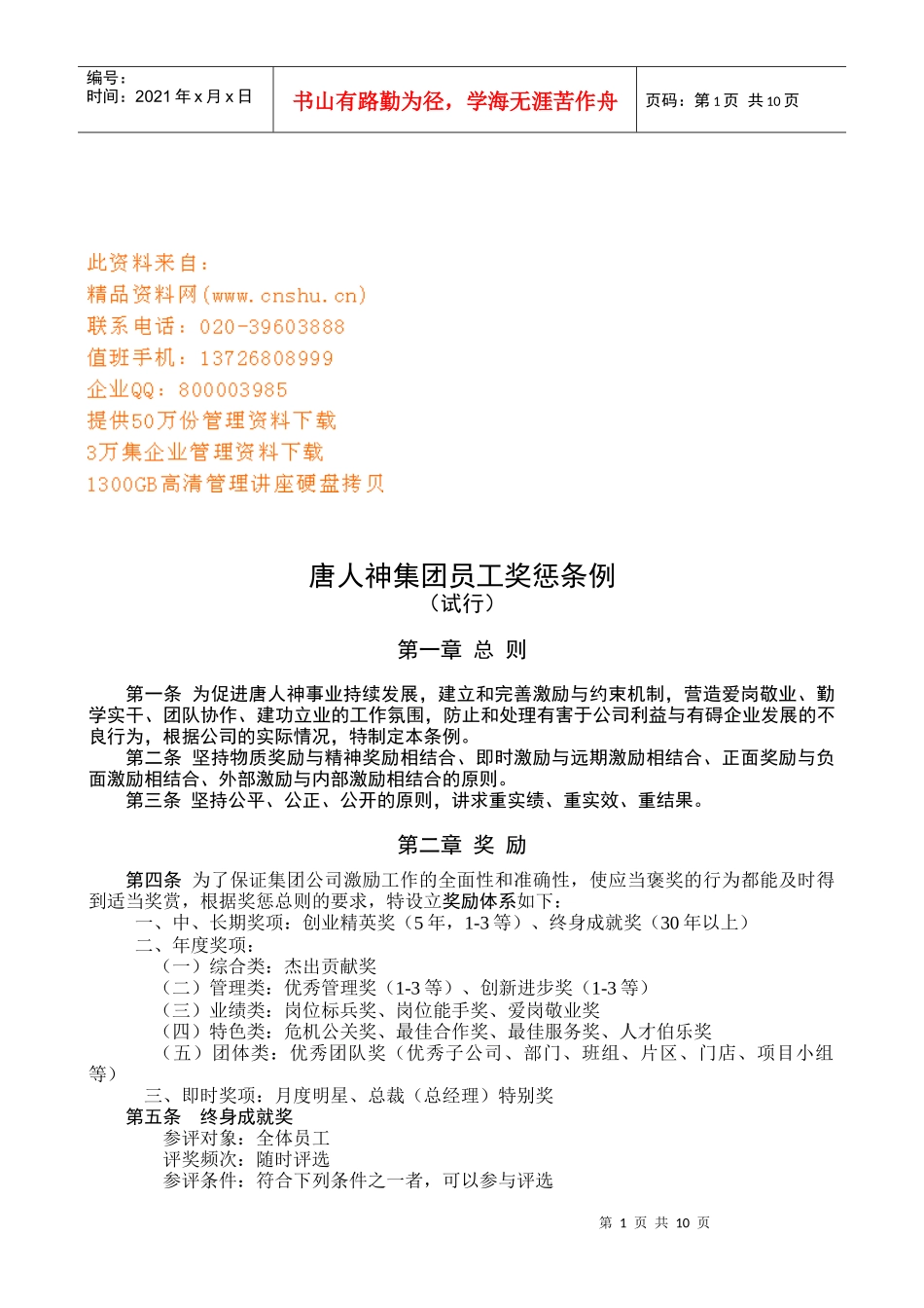 某集团员工奖惩条例_第1页