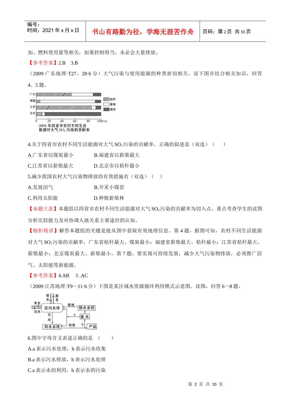 考点12 人类面临的环境问题与可持续发展_第2页