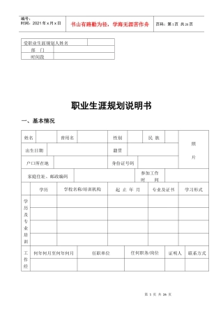 通讯设备股份公司职业生涯规划说明书01