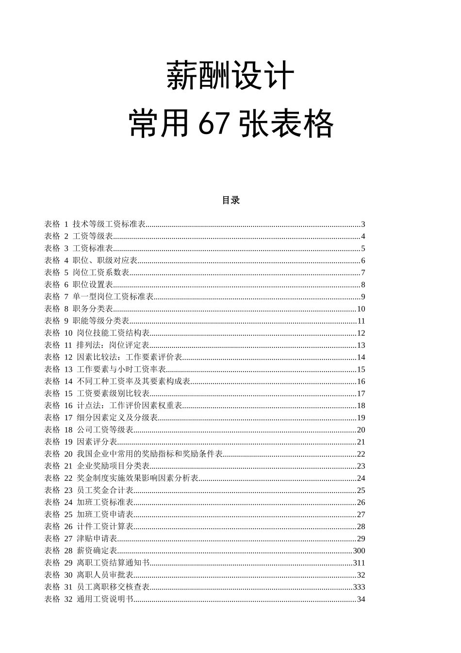 薪酬设计常用的67张表格_2_第1页