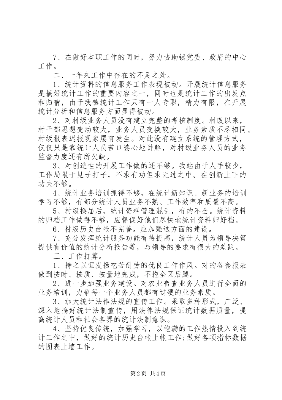 关于统计工作人员的工作总结_第2页