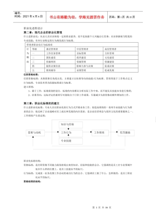 职业化进程设计