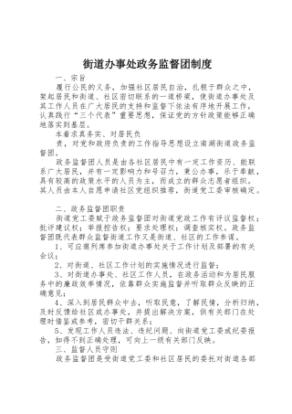 街道办事处政务监督团规章制度细则