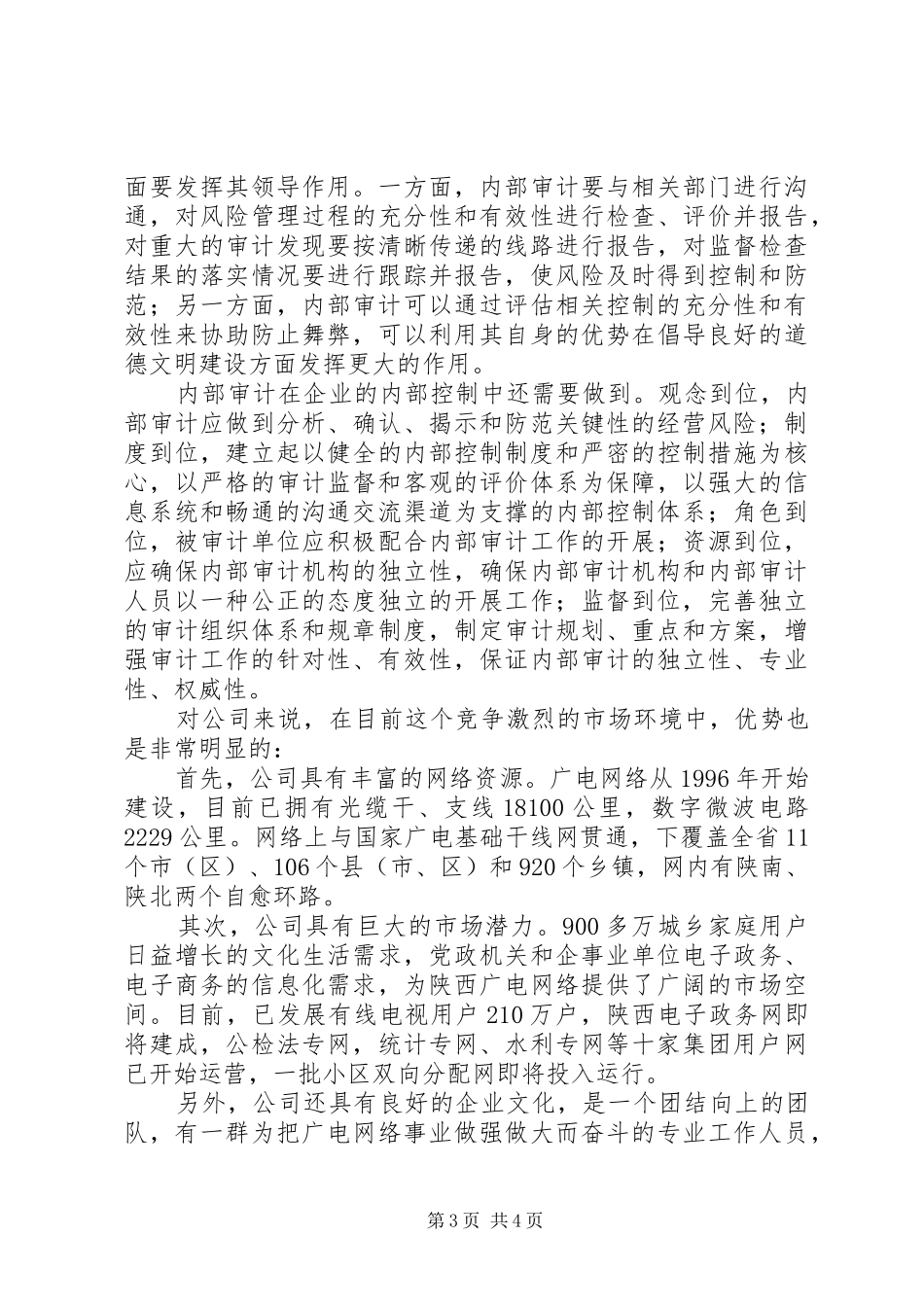 广电系统某公司审计部门个人工作总结感想范文_第3页