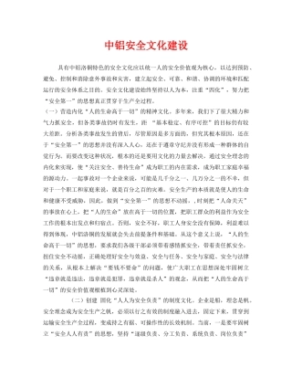 《安全文化》之中铝安全文化建设 
