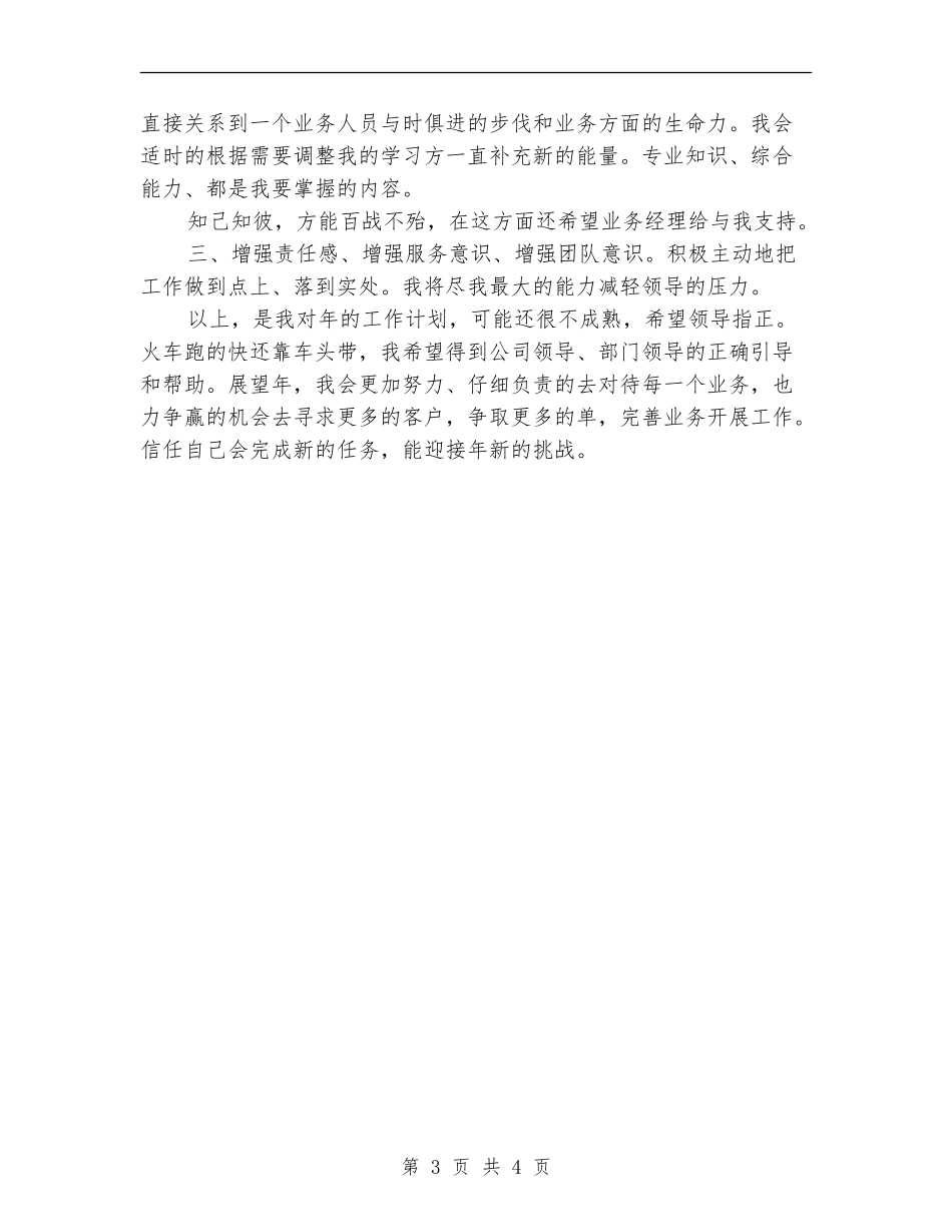 业务员2024年个人工作安排_第3页