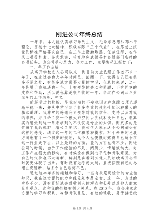 刚进公司年终总结