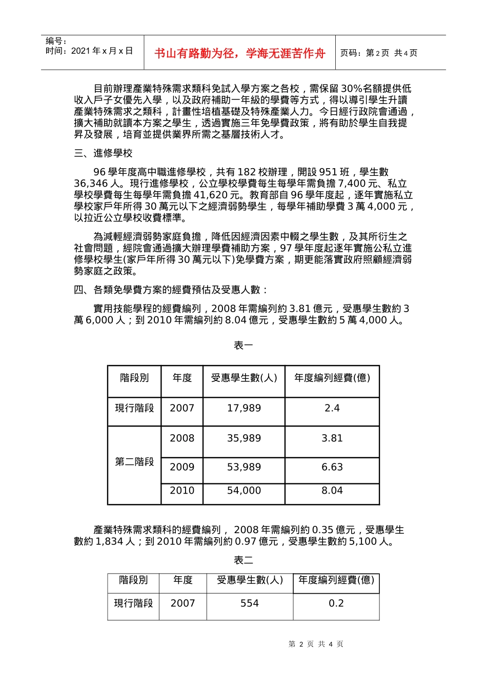 配合行政院大温暖社会福利套案三年冲刺计画中_第2页