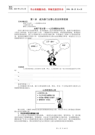 时代光华课件——非人力资源管理者的人力资源管理