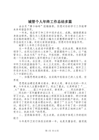 城管个人年终工作总结多篇