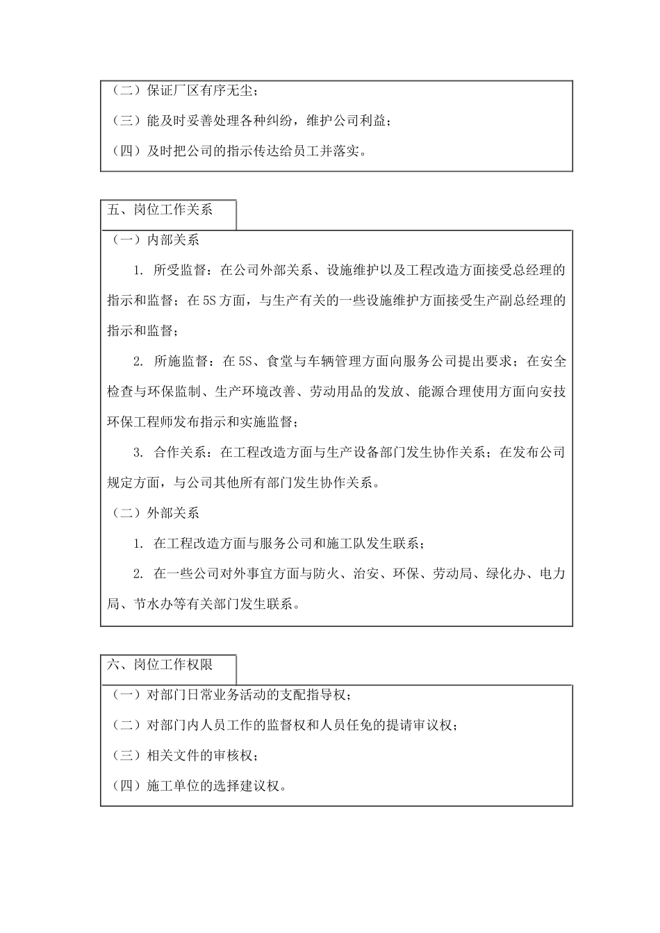 行政部经理岗位职务说明_第3页