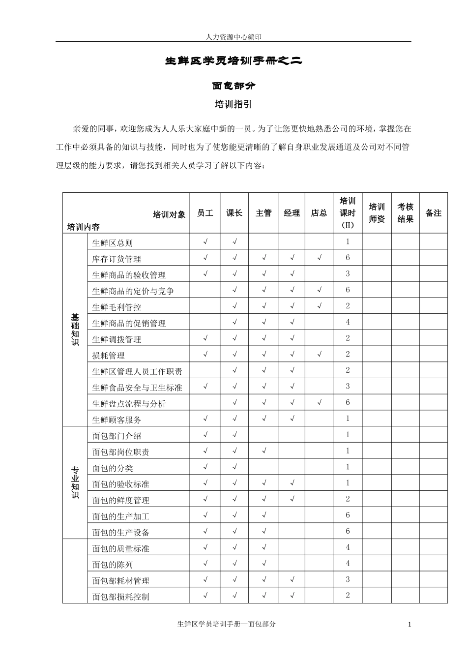 生鲜区学员培训手册_第1页
