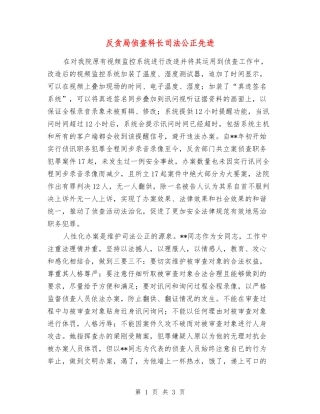 反贪局侦查科长司法公正先进
