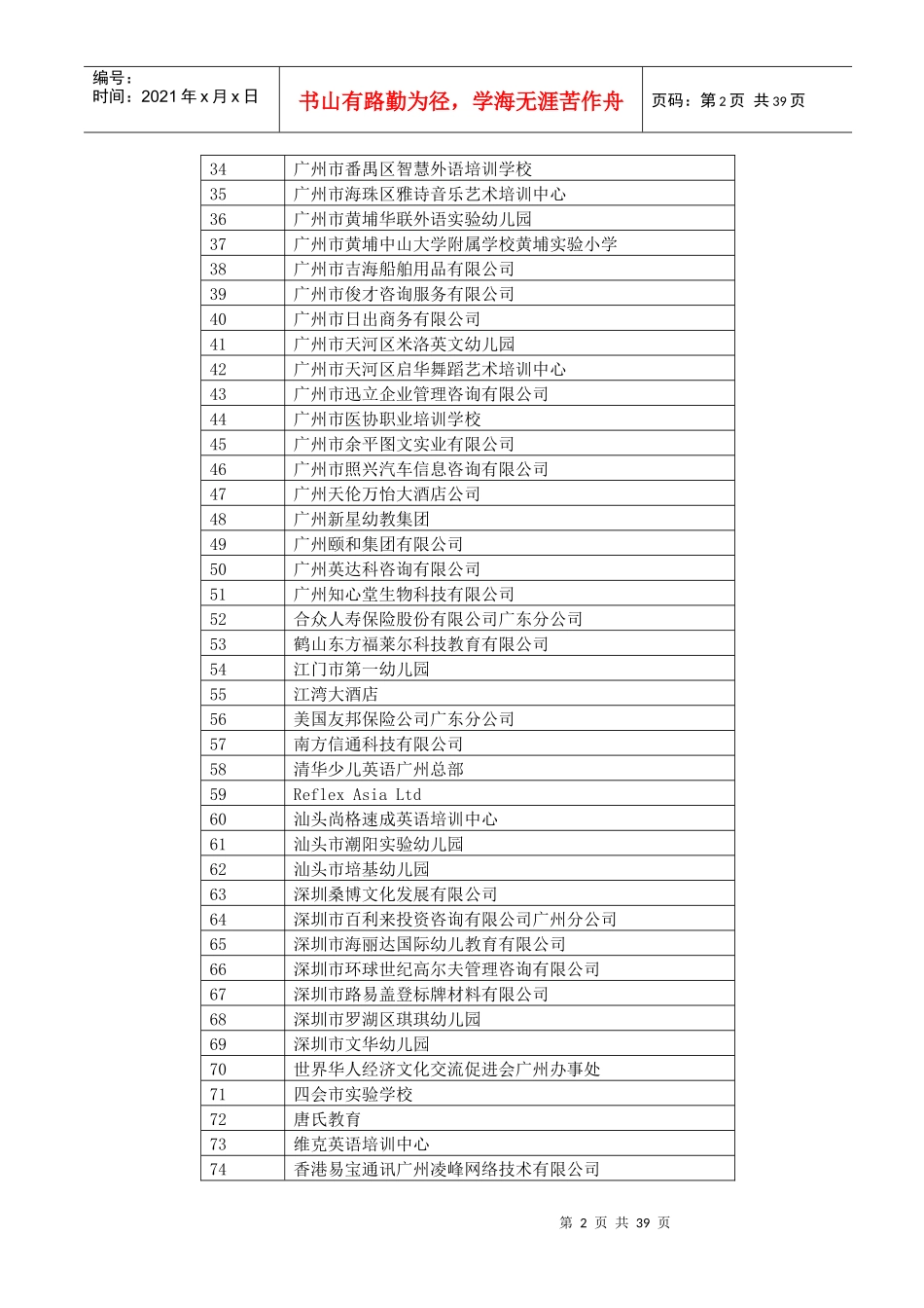 毕业生校园招聘会用人单位信息手册doc-广东外语艺术职业_第2页