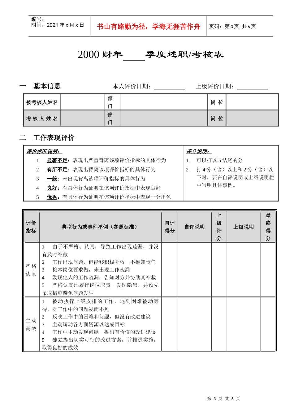 联想集团个人季度绩效考核量表(试行版)_第3页