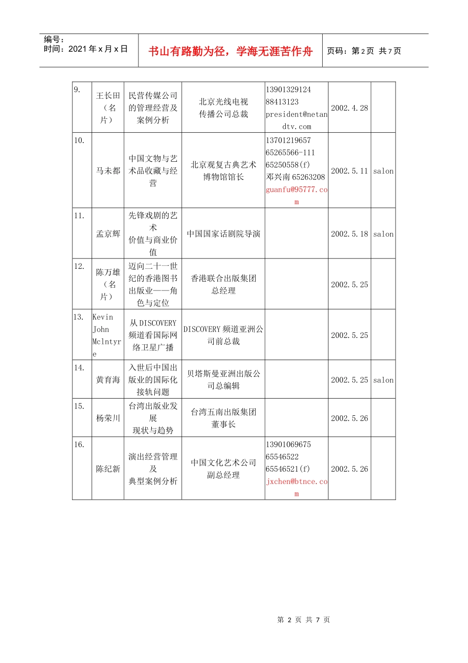 时代华纳北文研文化产业管理人才培训工程首期招生_第2页