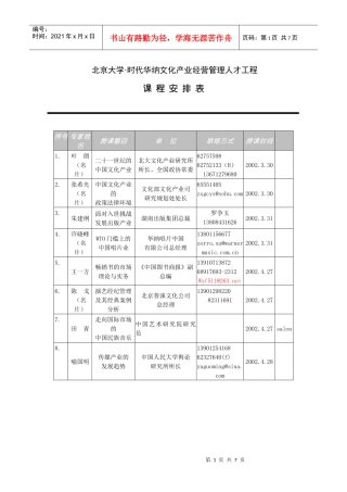 时代华纳北文研文化产业管理人才培训工程首期招生