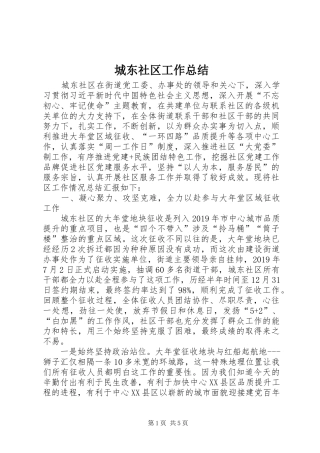 城东社区工作总结