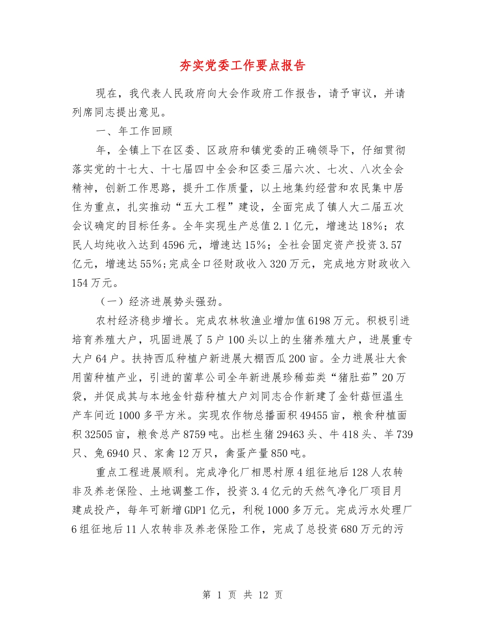 夯实党委工作要点报告_第1页