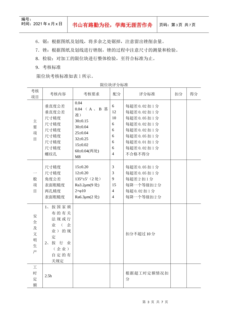 钳工操作技能考核题库_第3页
