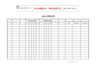 第十五节 从业人员登记表