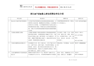 象山企业招聘简章