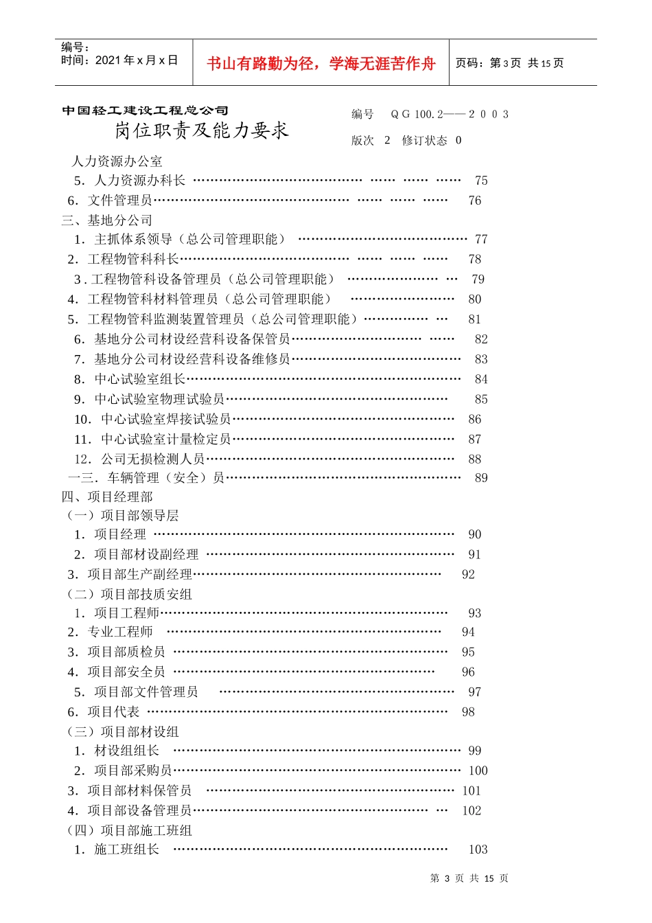 某轻工建设公司岗位职责及能力要求_第3页