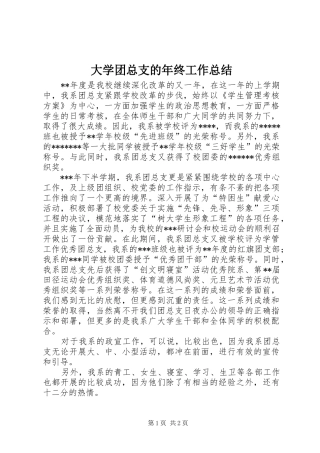 大学团总支的年终工作总结