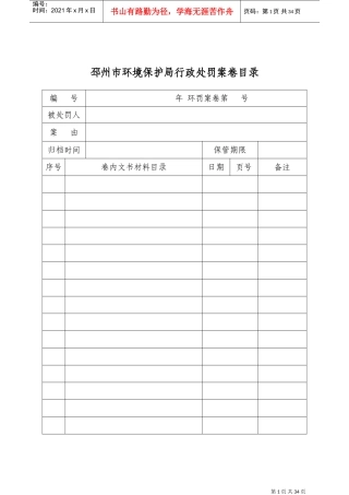 行政处罚文书样本