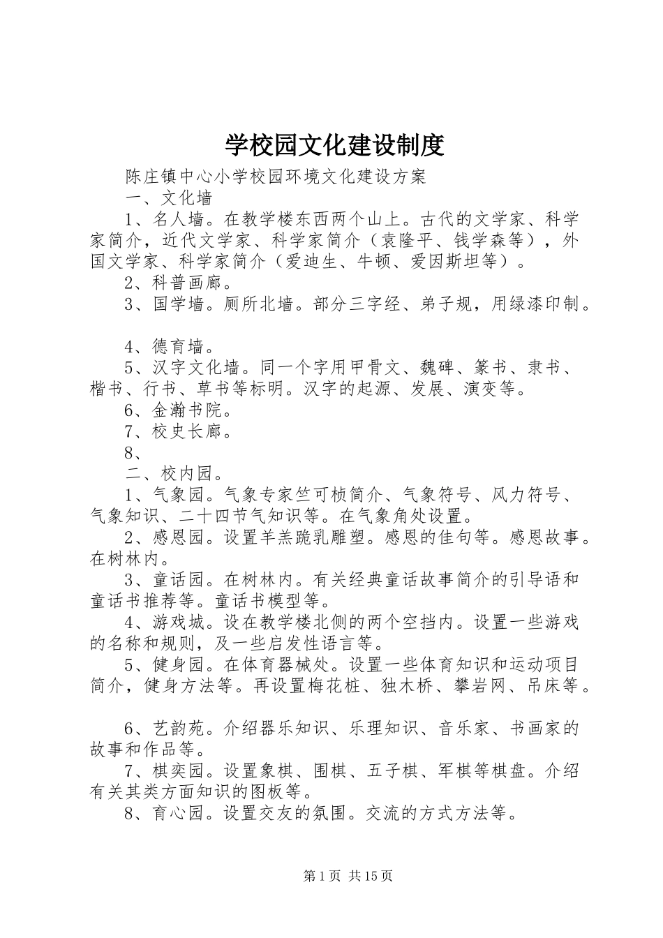 学校园文化建设规章制度细则_第1页