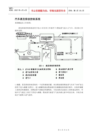 汽车蒸发排放控制系统
