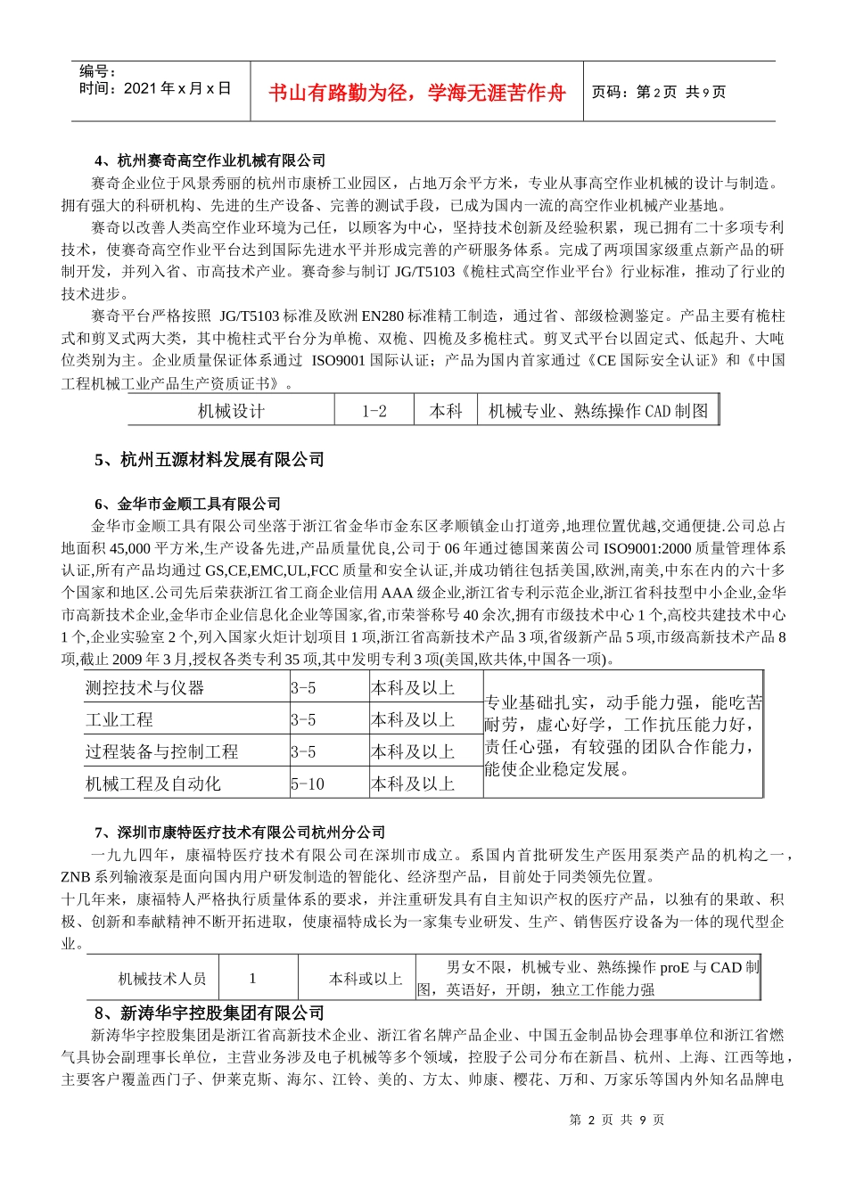 机械工程学院4月18日专场招聘会参展企业汇总_第2页
