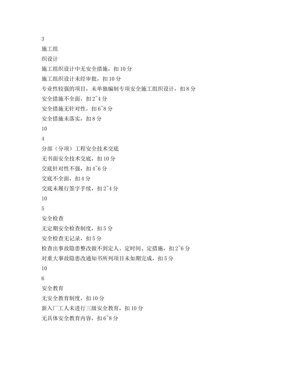《安全管理资料》之安全管理检查评分表 _第2页