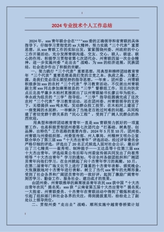 2017专业技术个人工作总结