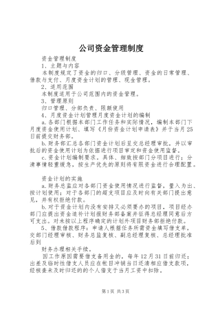 公司资金规章制度管理