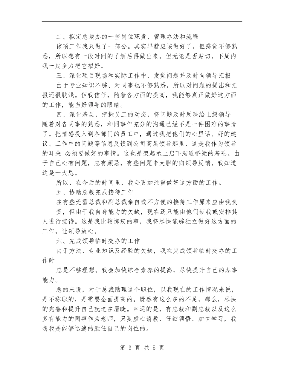 总裁助理年终工作总结模板_第3页