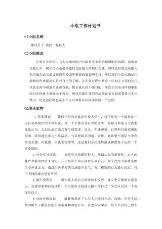 社会工作小组工作计划书（DOC35页）