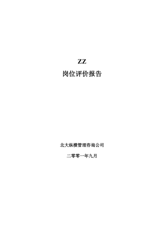 某某公司岗位评价报告