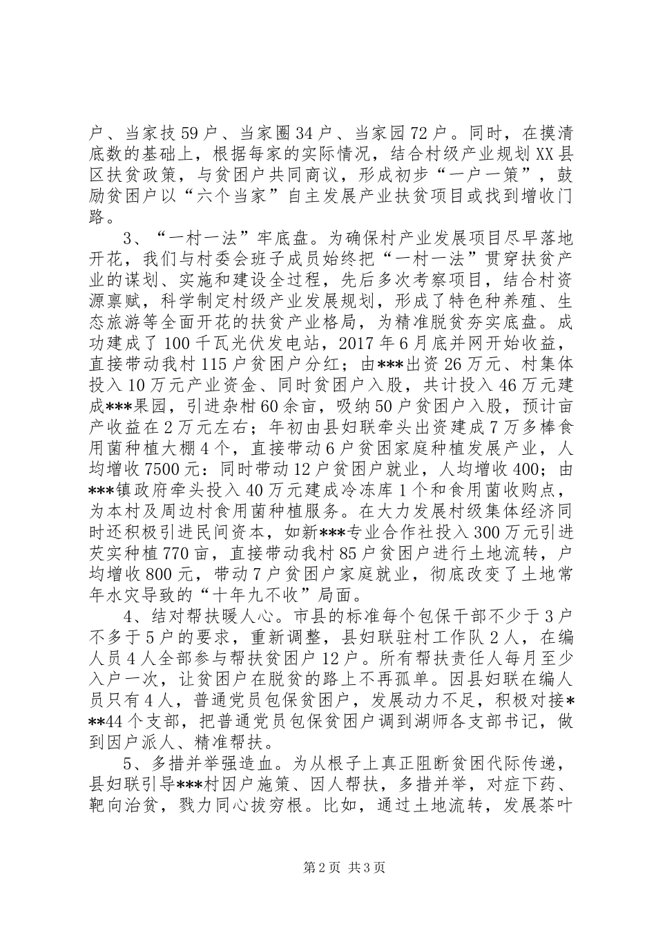 妇联精准扶贫驻村工作队工作总结_第2页