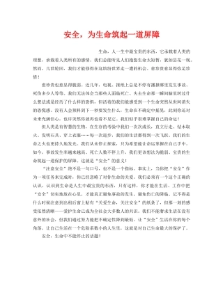 《安全文化》之安全，为生命筑起一道屏障 