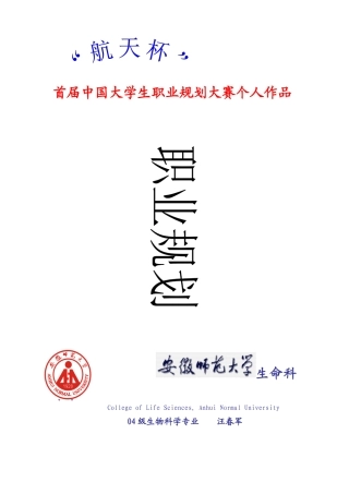 首届中国大学生职业规划大赛个人作品