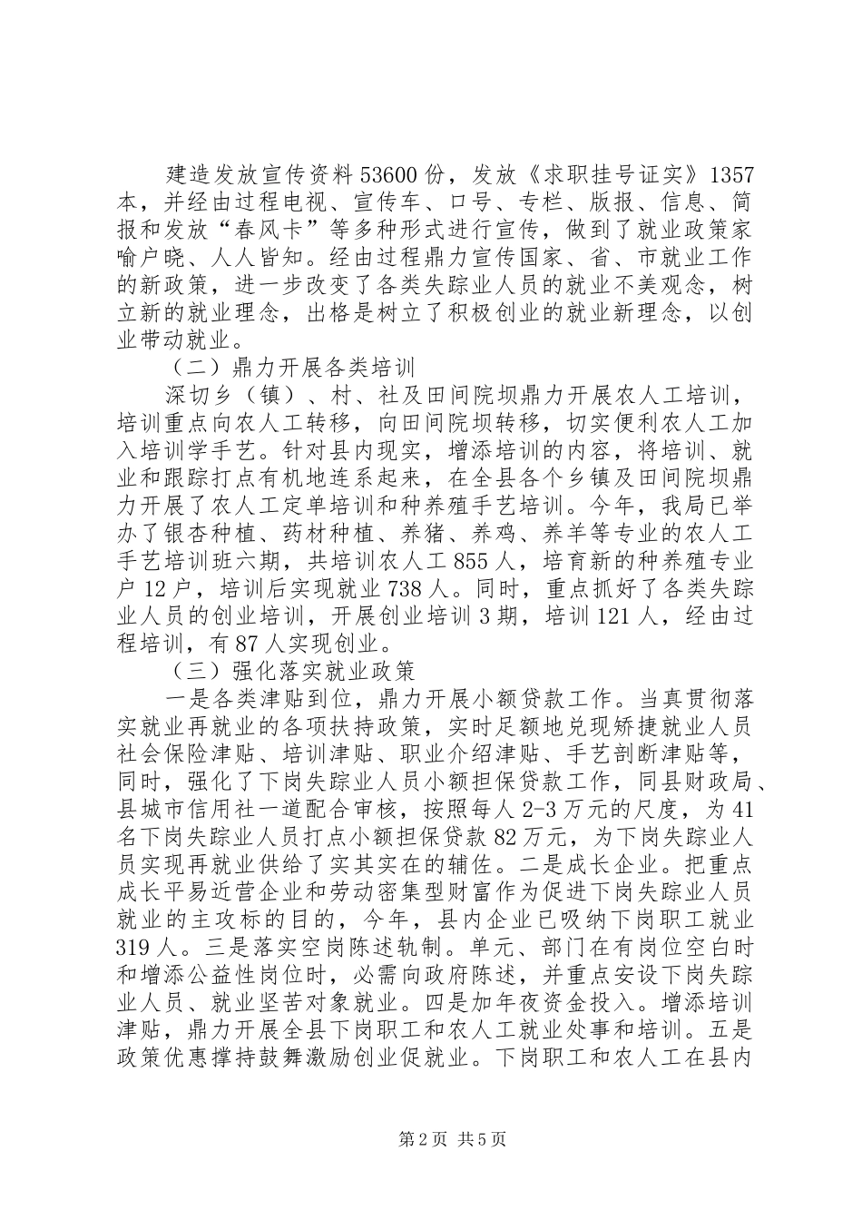 就业局XX年度工作总结范文_第2页