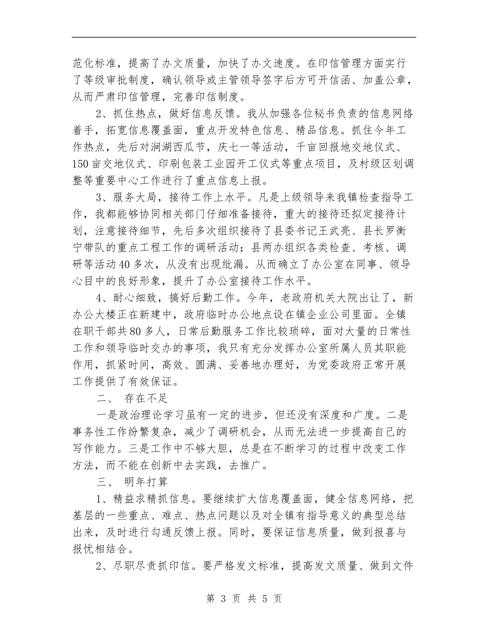 乡镇党政办主任个人工作总结-总结报告_第3页