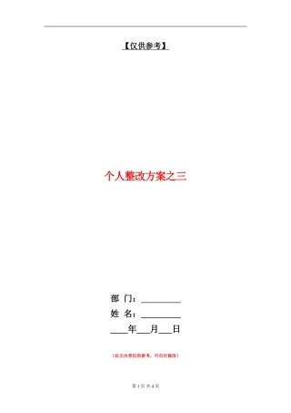 个人整改方案之三