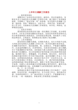 上半年大调解工作报告