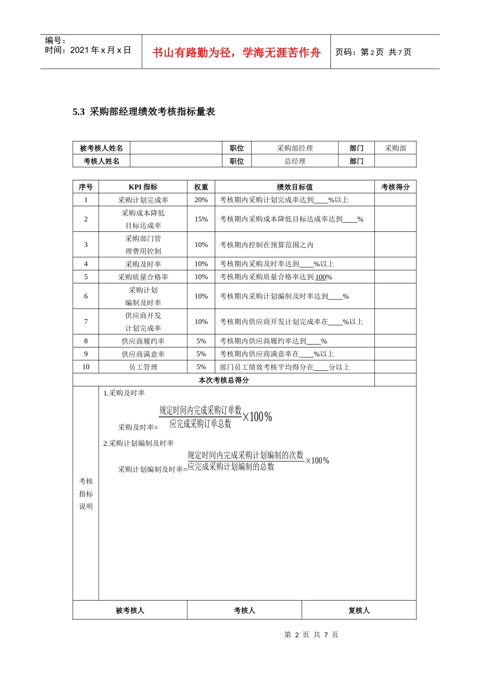 采购人员考核方案及指标_第2页