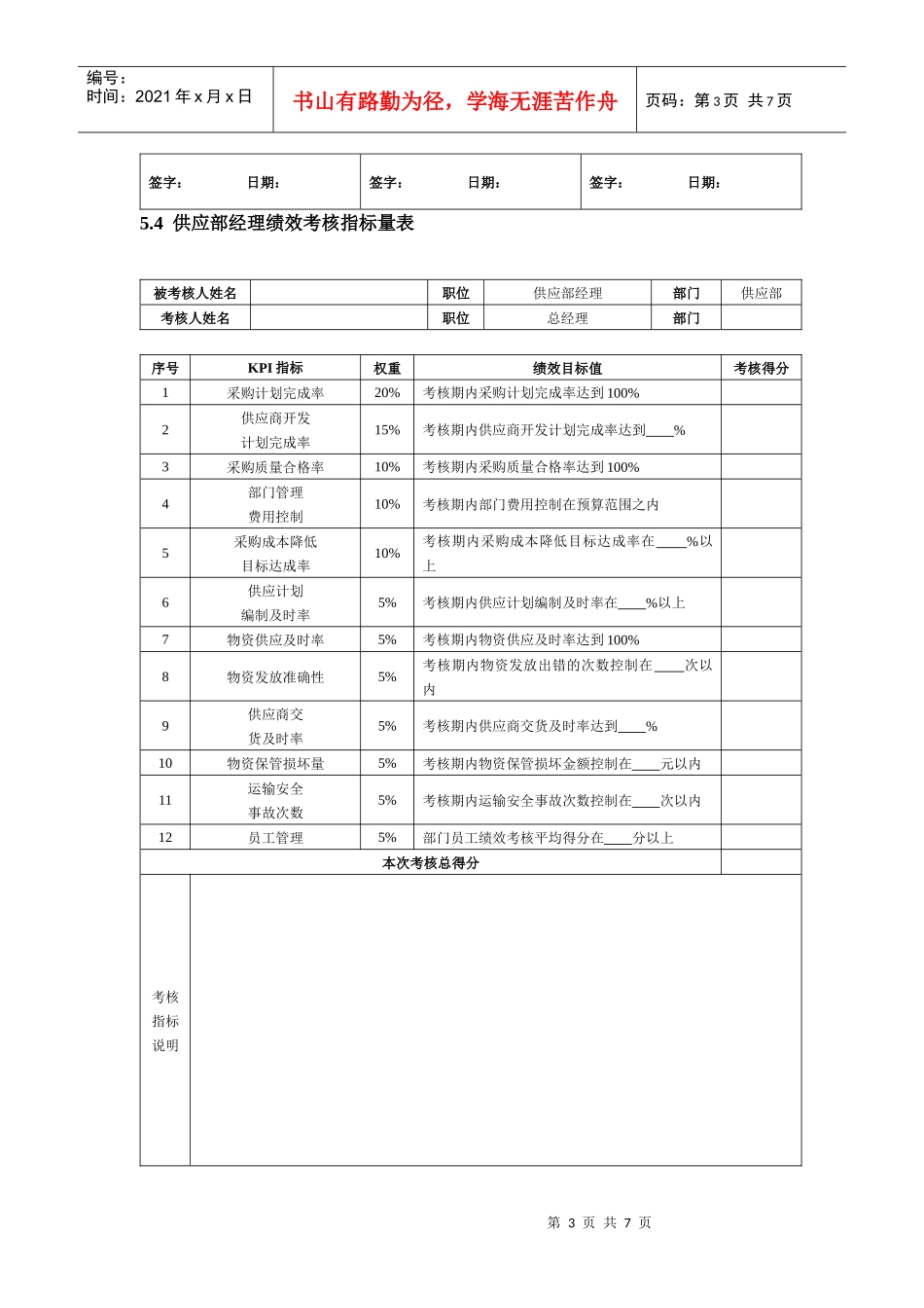 采购人员考核方案及指标_第3页