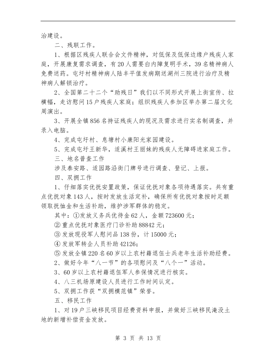 乡镇民政办工作总结_第3页